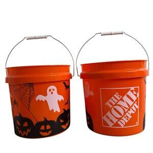 2x Home Depot Halloween Ghost Pumpkin Bat Viral TIKTOK Trick or Treat Bucket